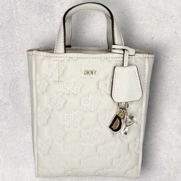 Dkny Bags Dkny Lexi Mini Ns Crossbody Embossed Ivory Pebble Nwt